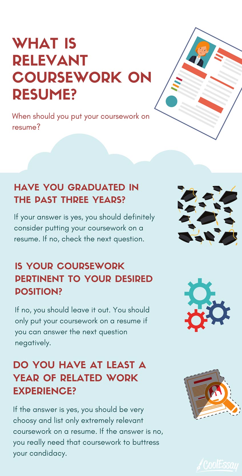 how to list relevant coursework on cv